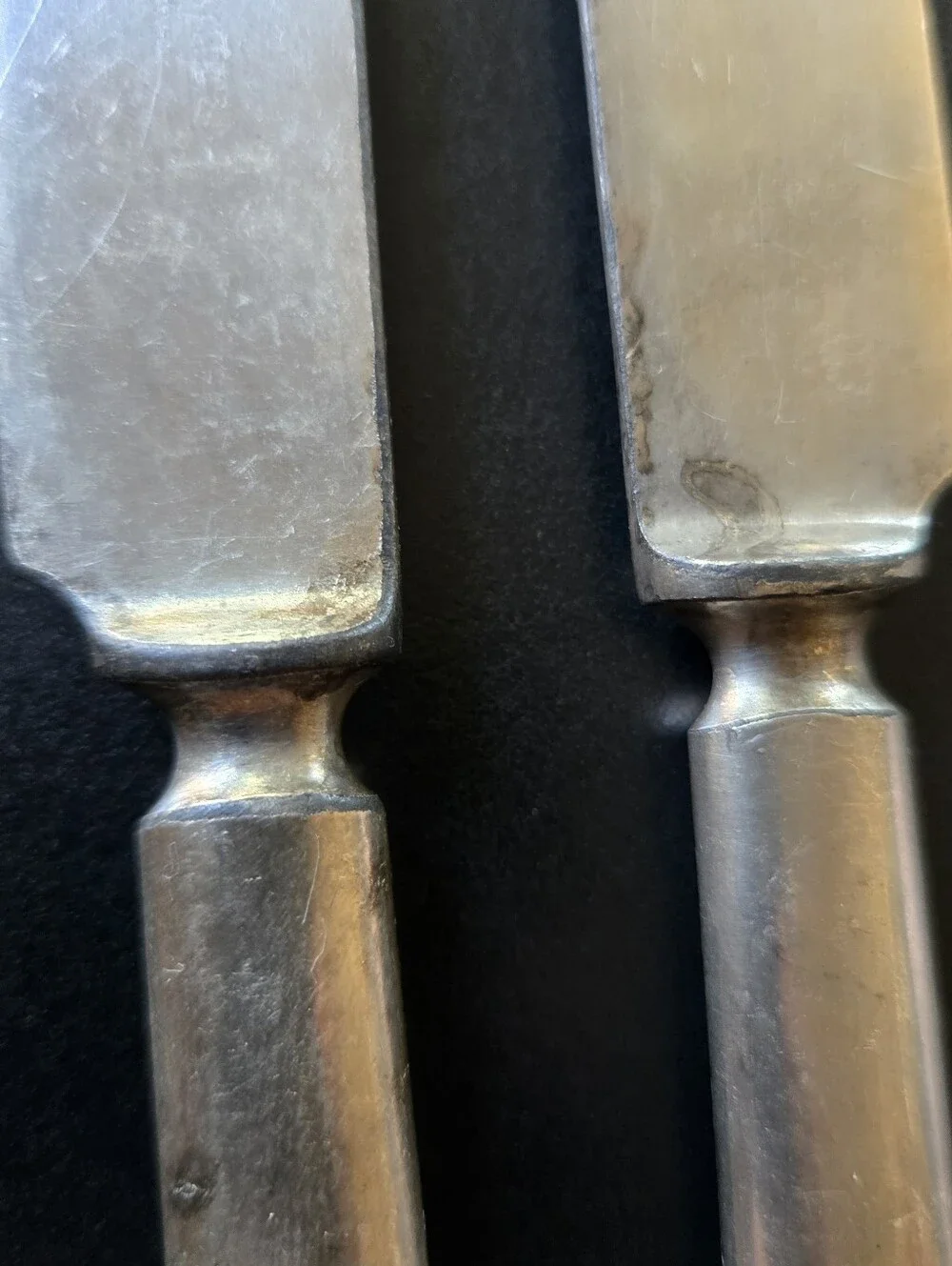 Vintage 1835 R. Wallace Silverplate Butter Spreaders – Set of 2 – Flat Handle